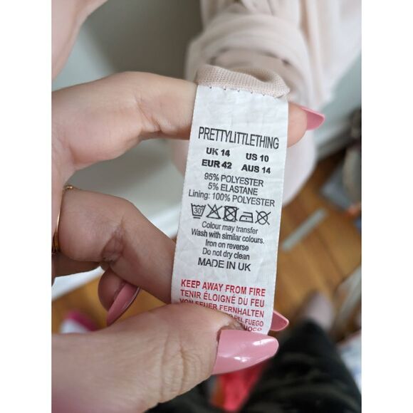 PrettyLittleThing Nude Strappy Mesh Midaxi Dress - Picture 9 of 9